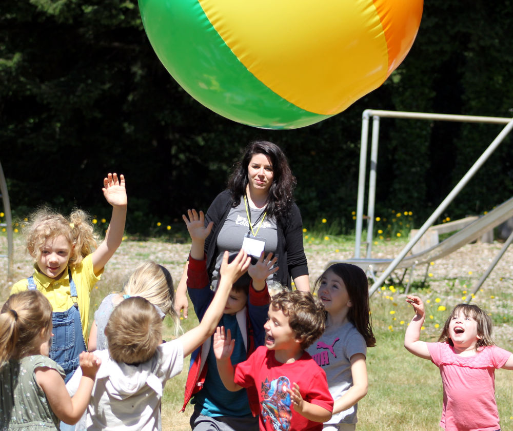 beach ball at camp